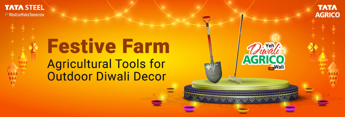 Festive Farm: Agricultural Tools for Outdoor Diwali Decor
